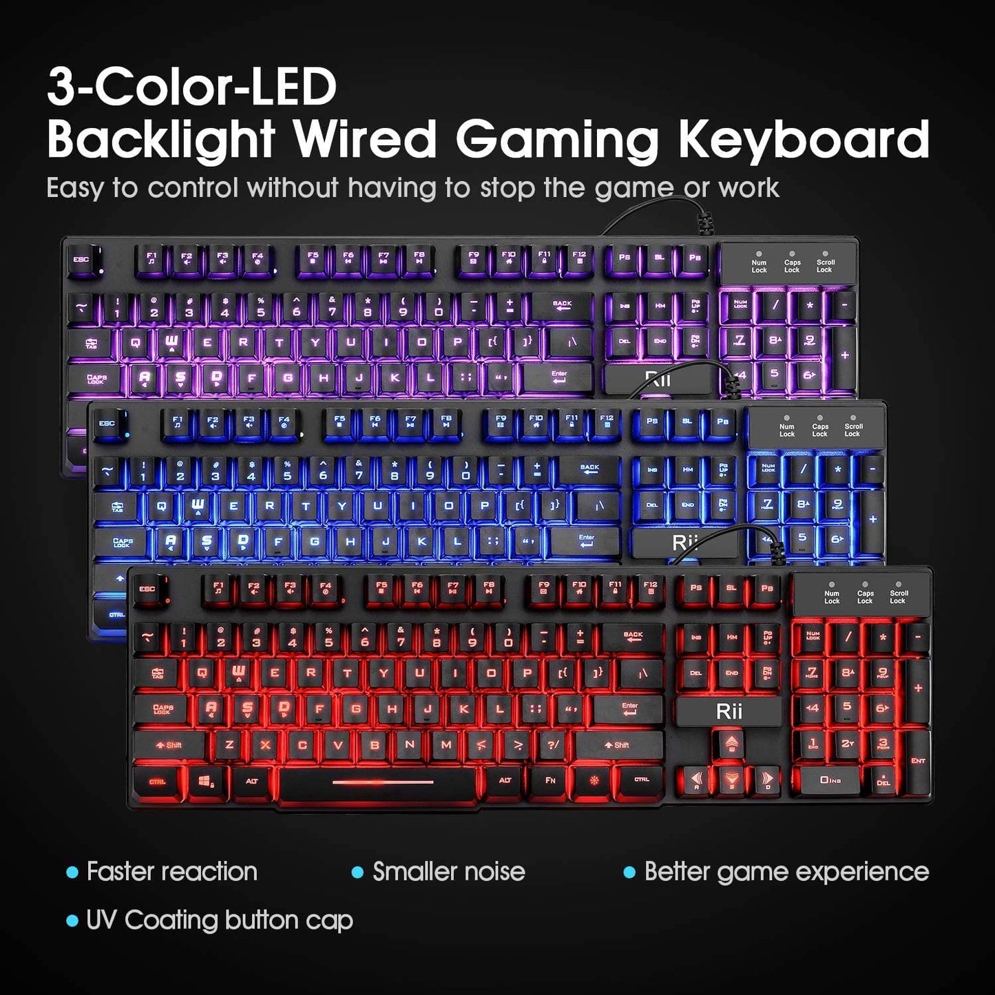 Rii ProGlow Keyboard & Mouse Set - Dynamic LED Edition