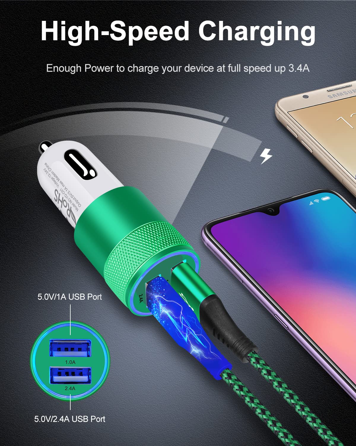 DualBoost Car Charger: Fast 3.4A 2-Pack USB Adapter