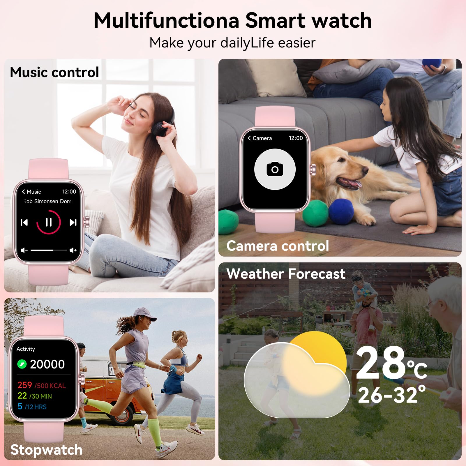 FitSmart Alexa Watch: HD Touchscreen & Health Tracker - Small Enterprise