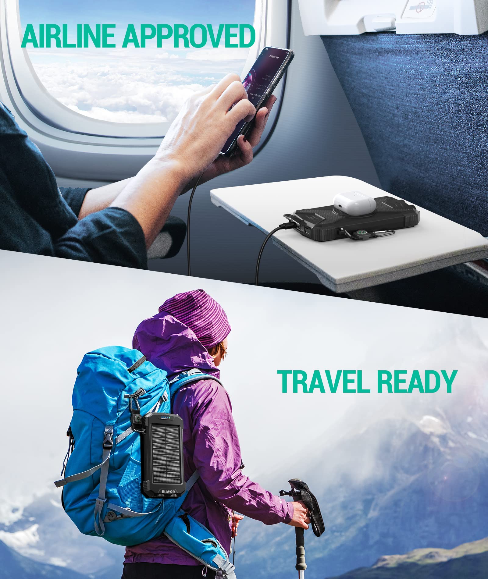 BLAVOR SolarPower 10K: Fast Portable Charger & Light - Small Enterprise