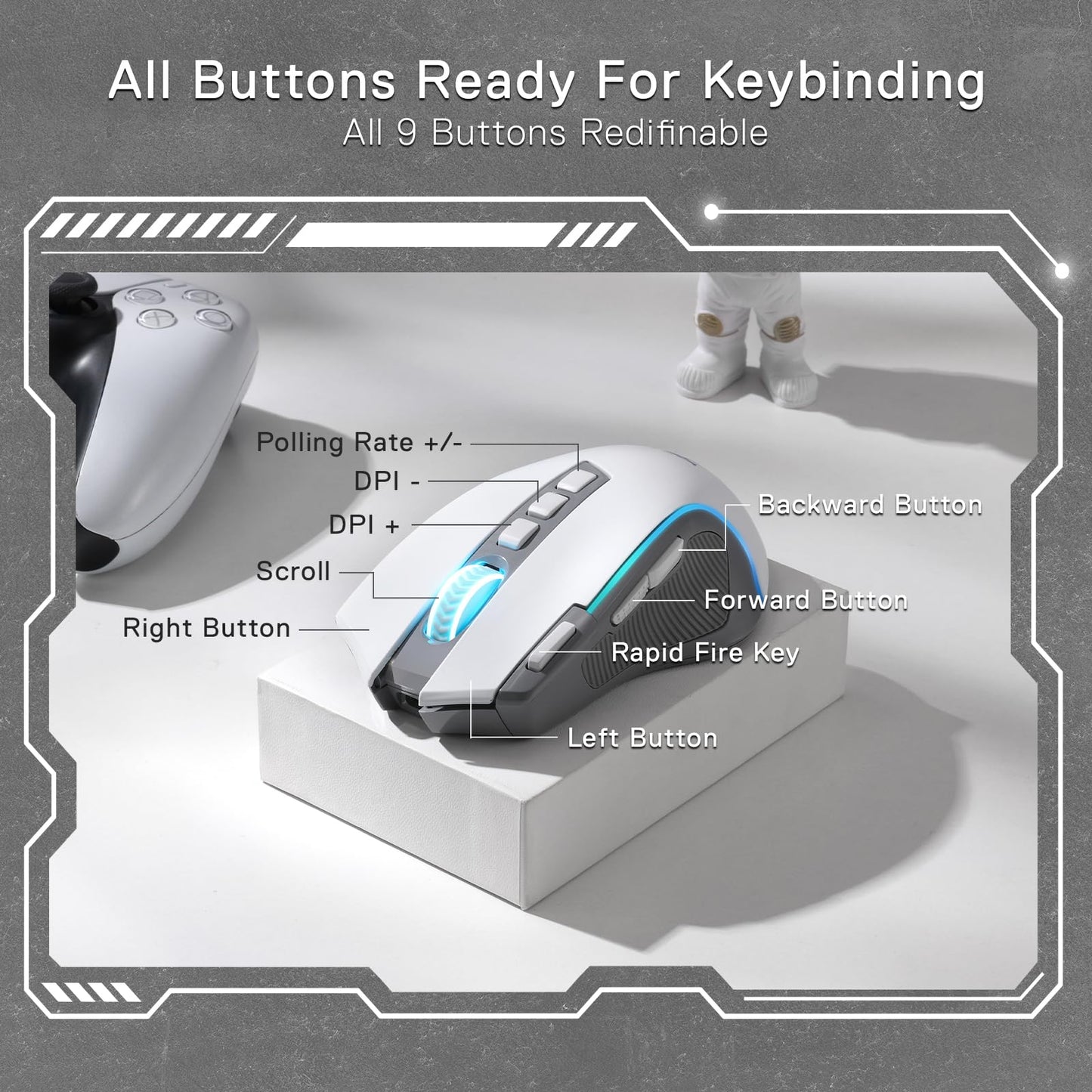 Redragon M612 PRO Swift RGB: 9-Button Gaming Mouse