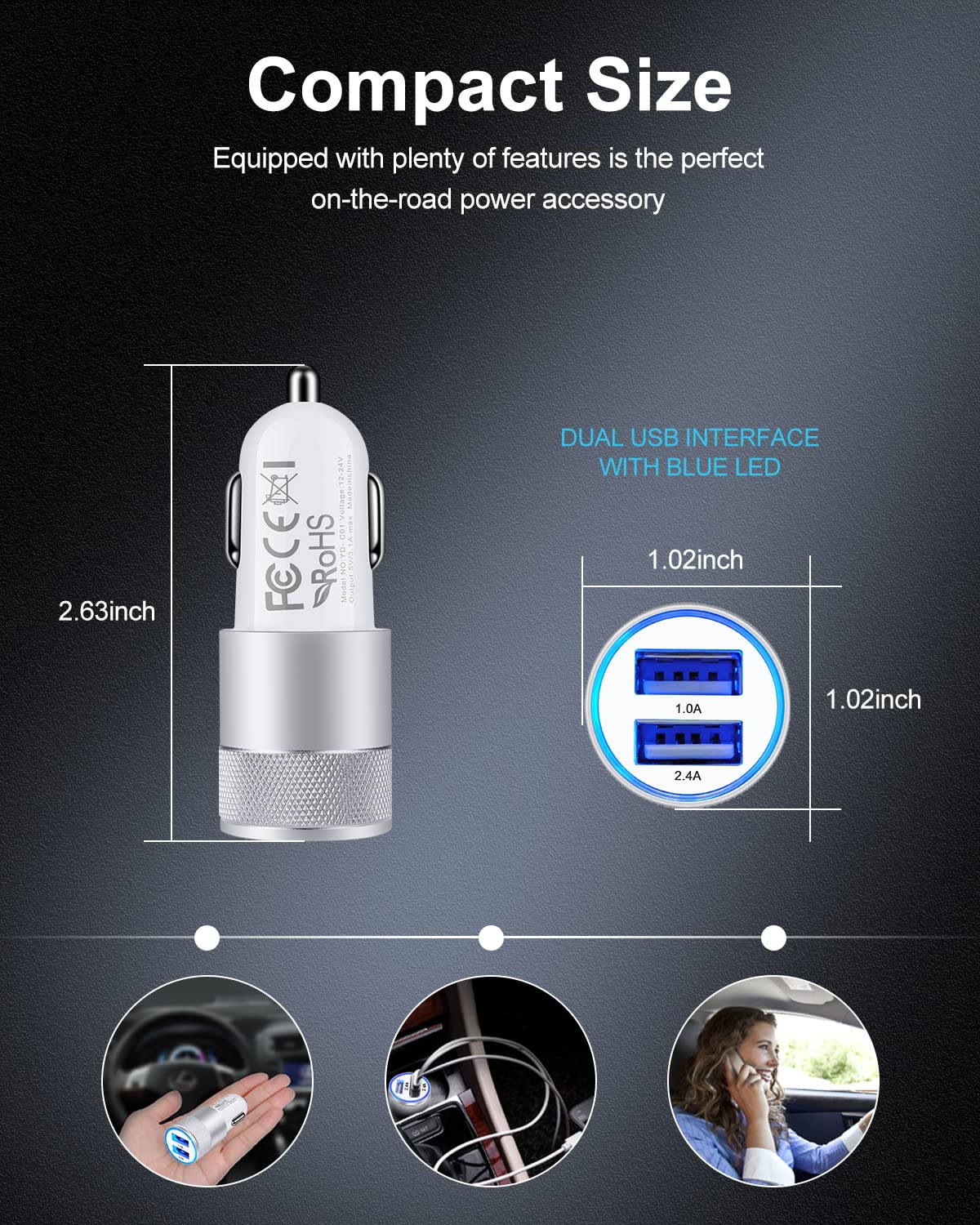 DualBoost Car Charger: Fast 3.4A 2-Pack USB Adapter