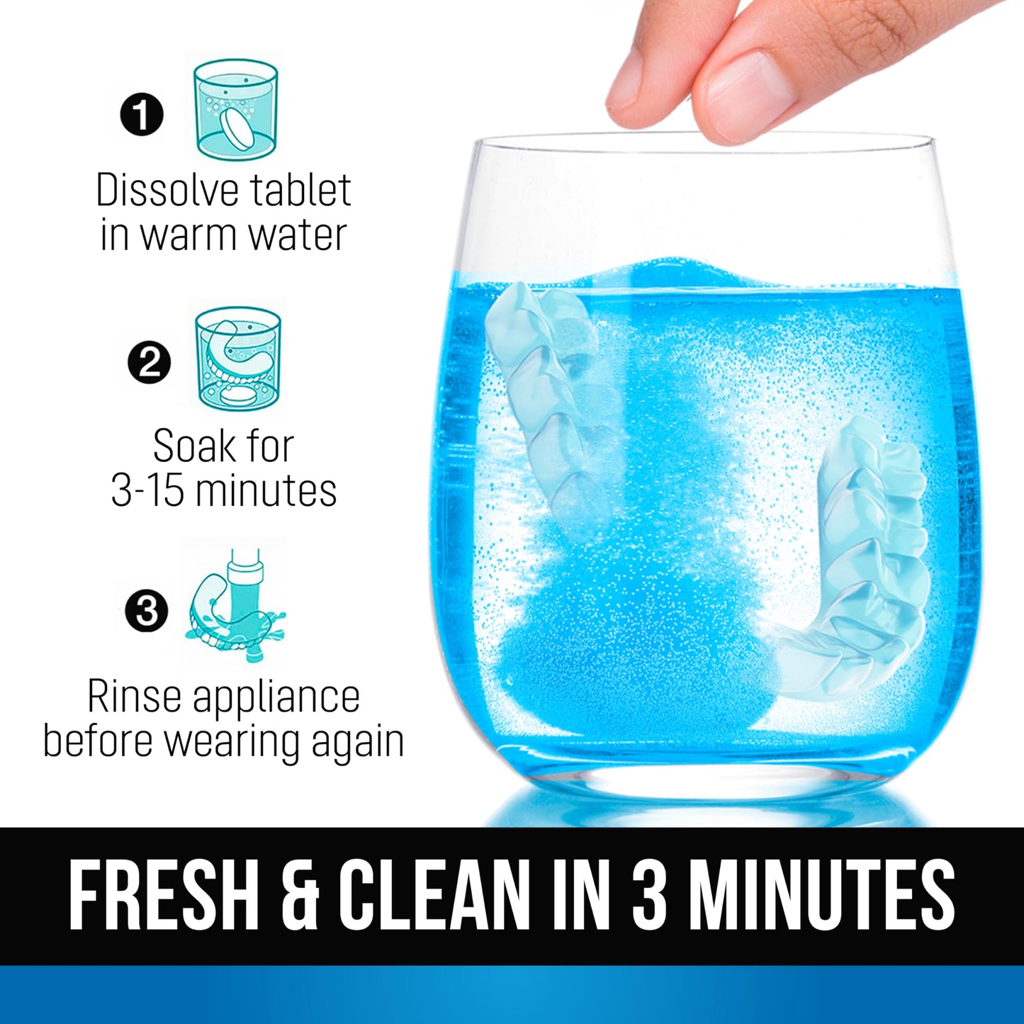 FreshGuard: 3-Min Denture & Aligner Clean Tablets