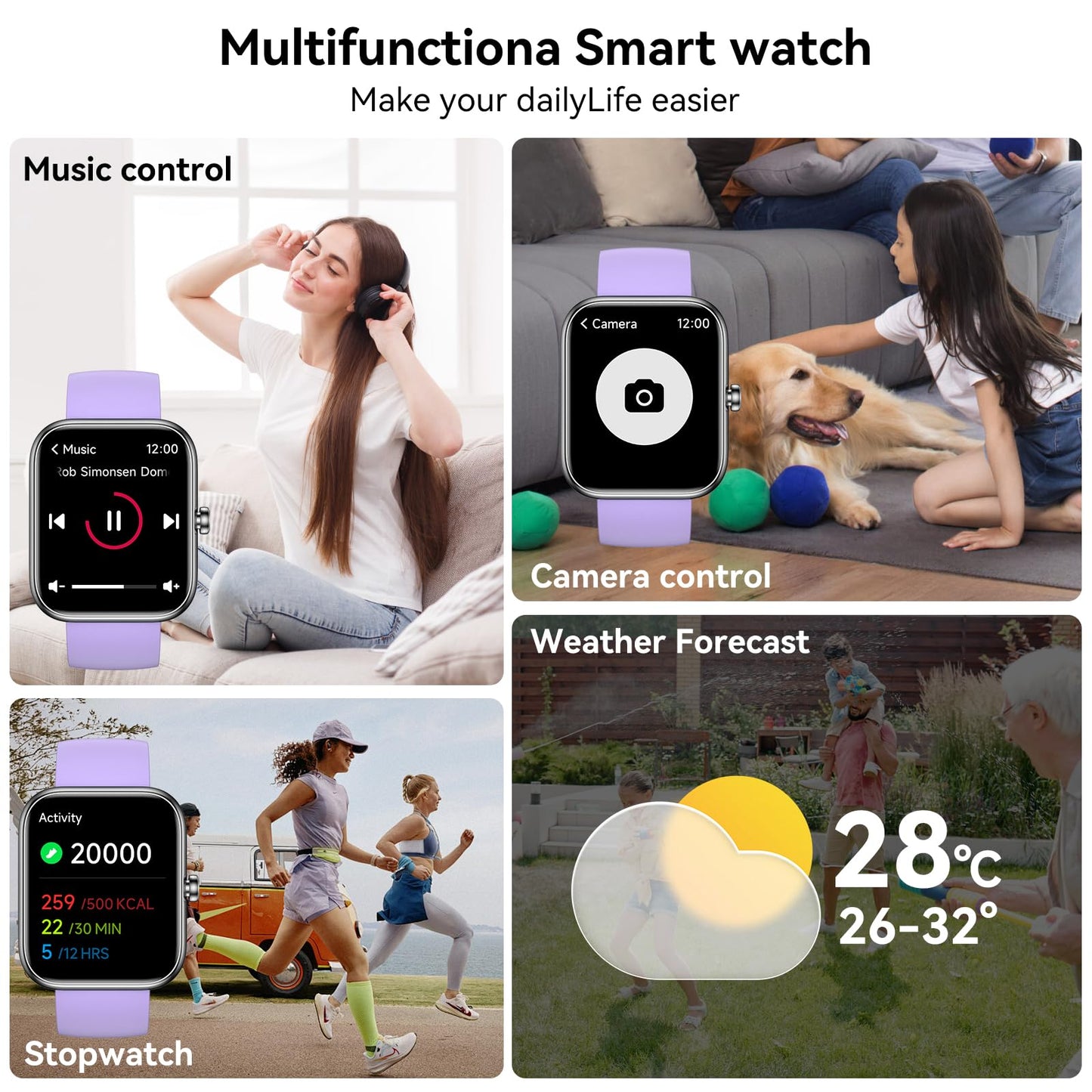 FitSmart Alexa Watch: HD Touchscreen & Health Tracker - Small Enterprise