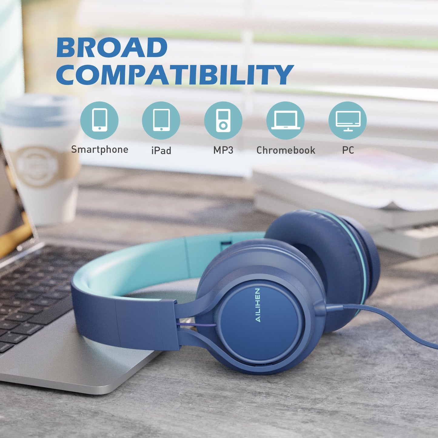 KidTunes Headset - Black Blue - Small Enterprise