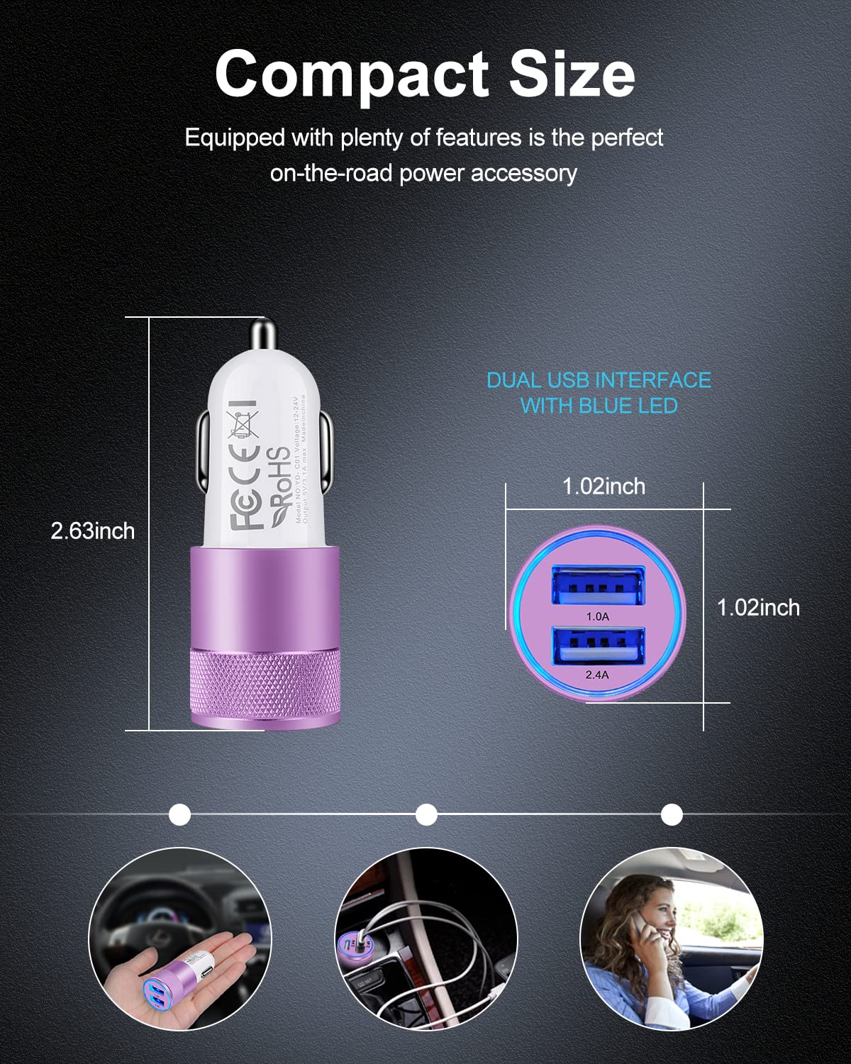 DualBoost Car Charger: Fast 3.4A 2-Pack USB Adapter