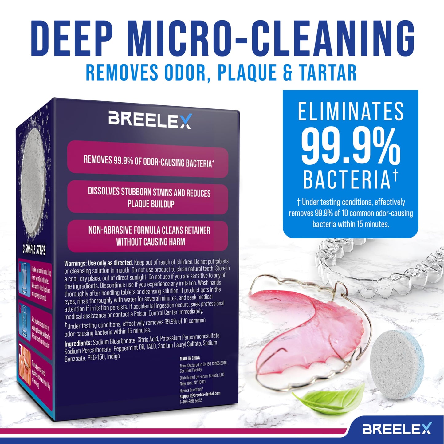 BrightBite Tablets: 3-Minute Retainer & Denture Cleanser