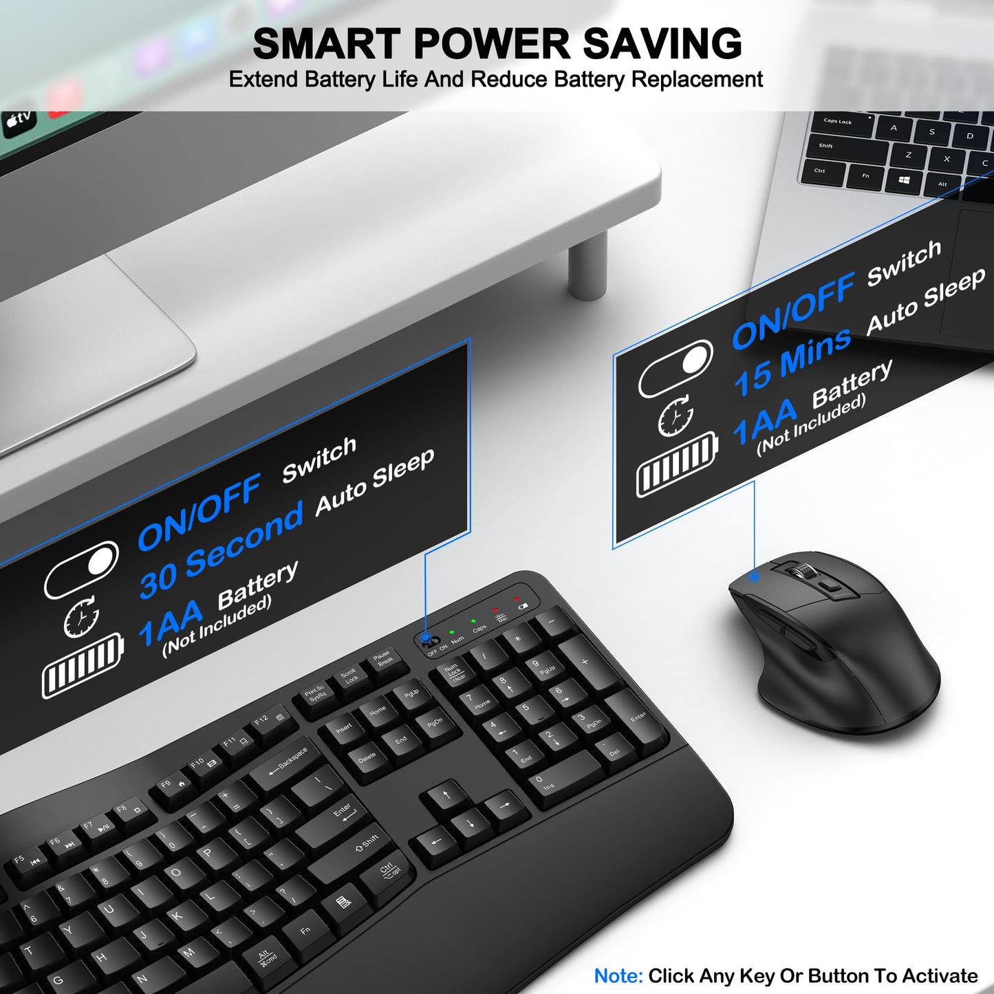 ErgoWave Duo: Wireless Keyboard & Mouse Set