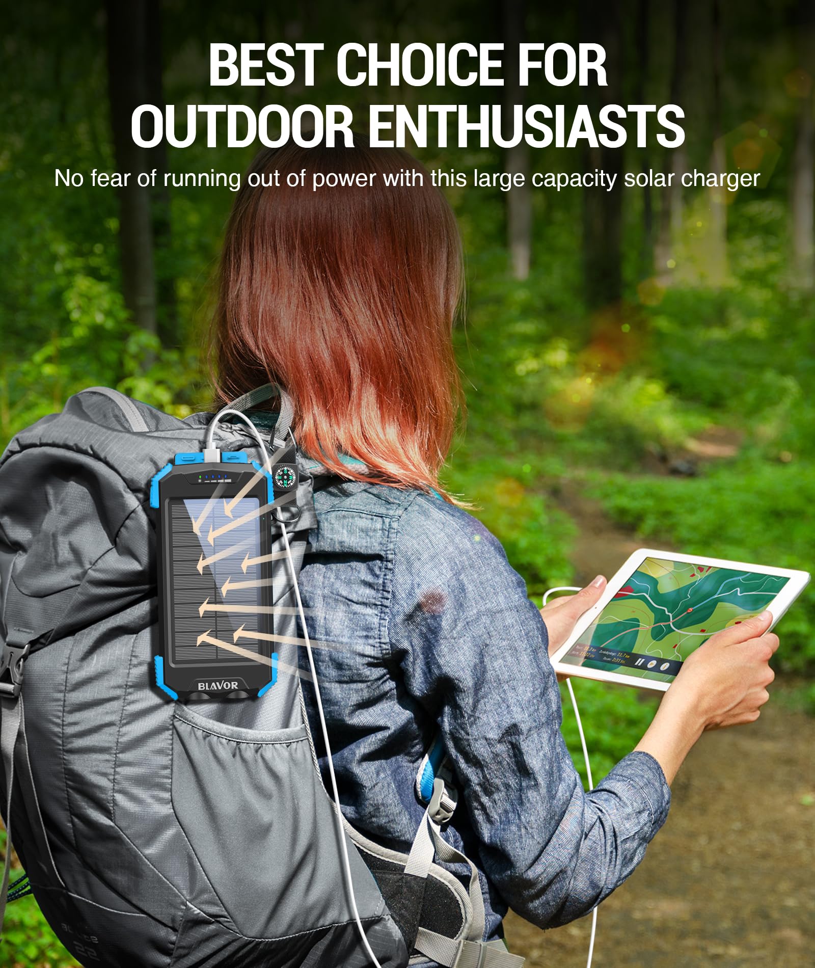 BLAVOR SolarPower 10K: Fast Portable Charger & Light - Small Enterprise