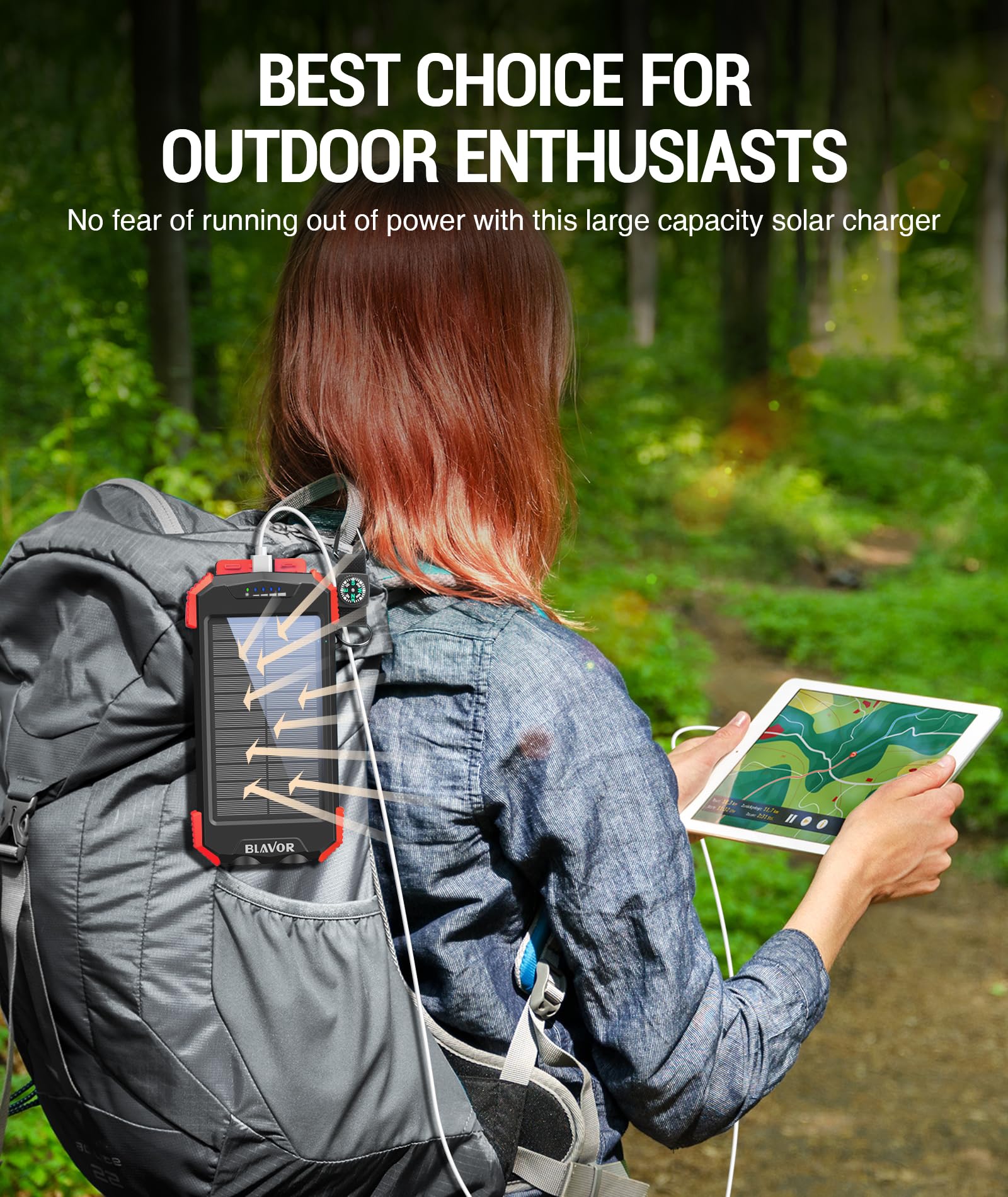 BLAVOR SolarPower 10K: Fast Portable Charger & Light - Small Enterprise