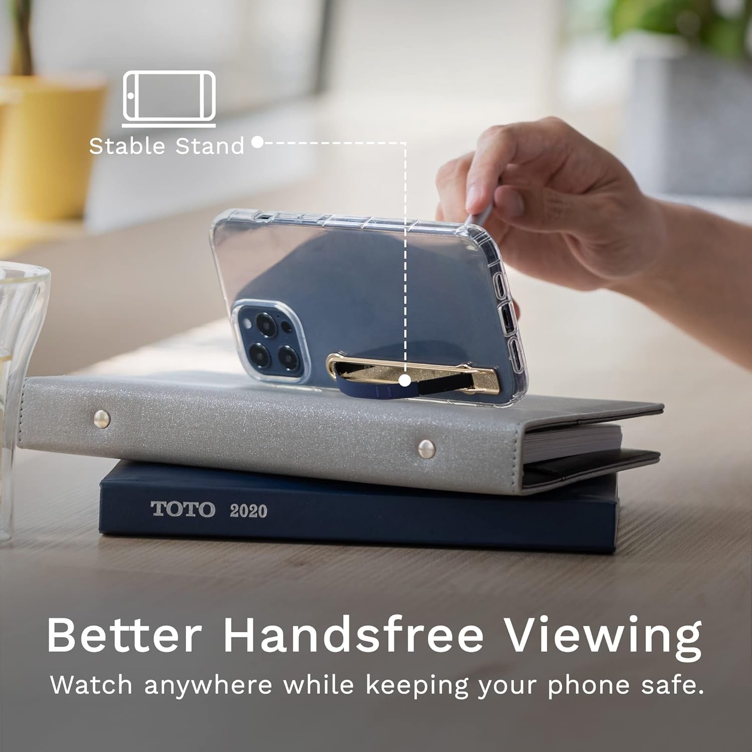 Ultra-Thin Phone Grip, Non-Slip Finger Strap , Adjustable Angle Strap Holder for Hand, Phone Case Accessory Gift for Iphone and Android