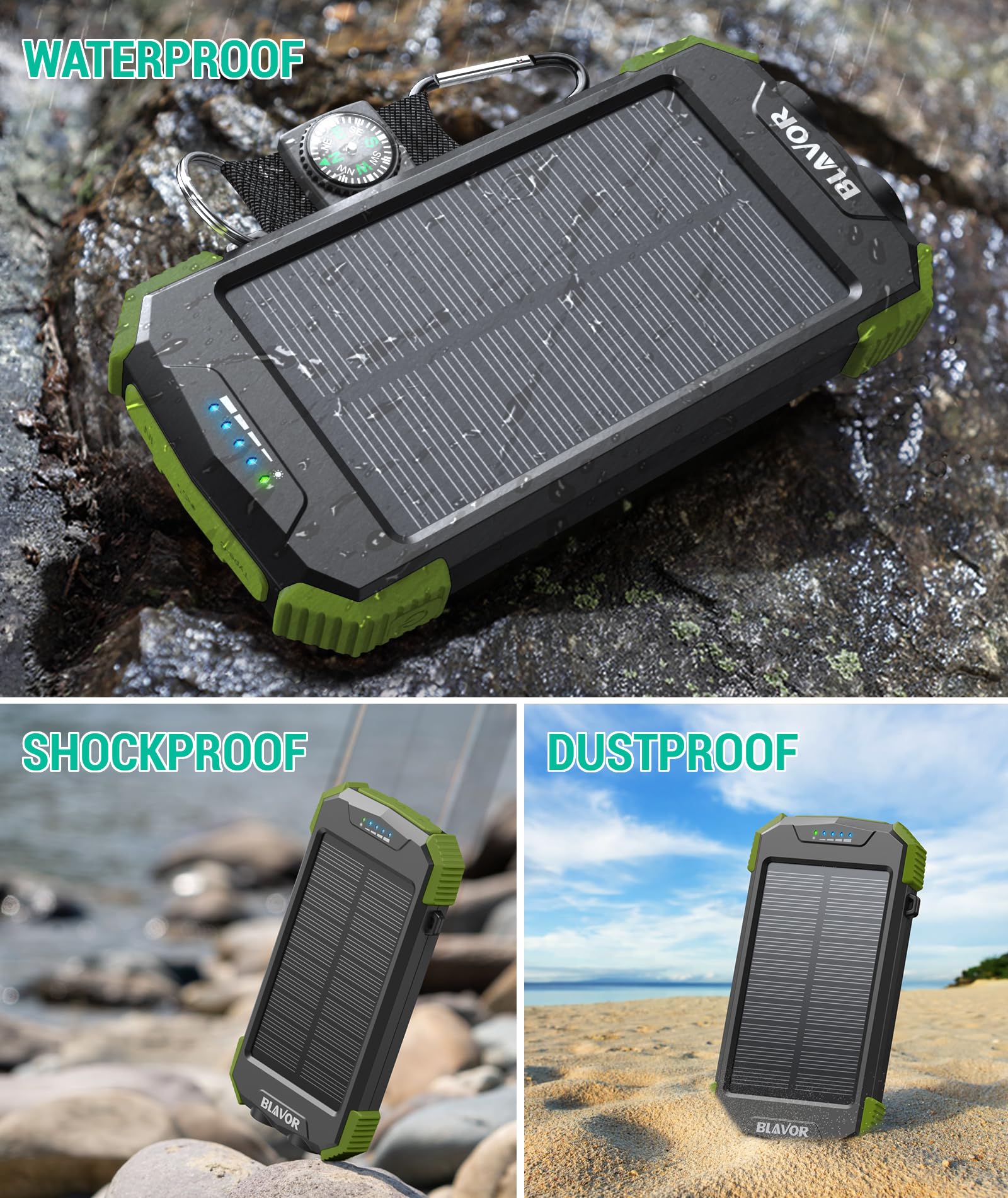 BLAVOR SolarPower 10K: Fast Portable Charger & Light - Small Enterprise