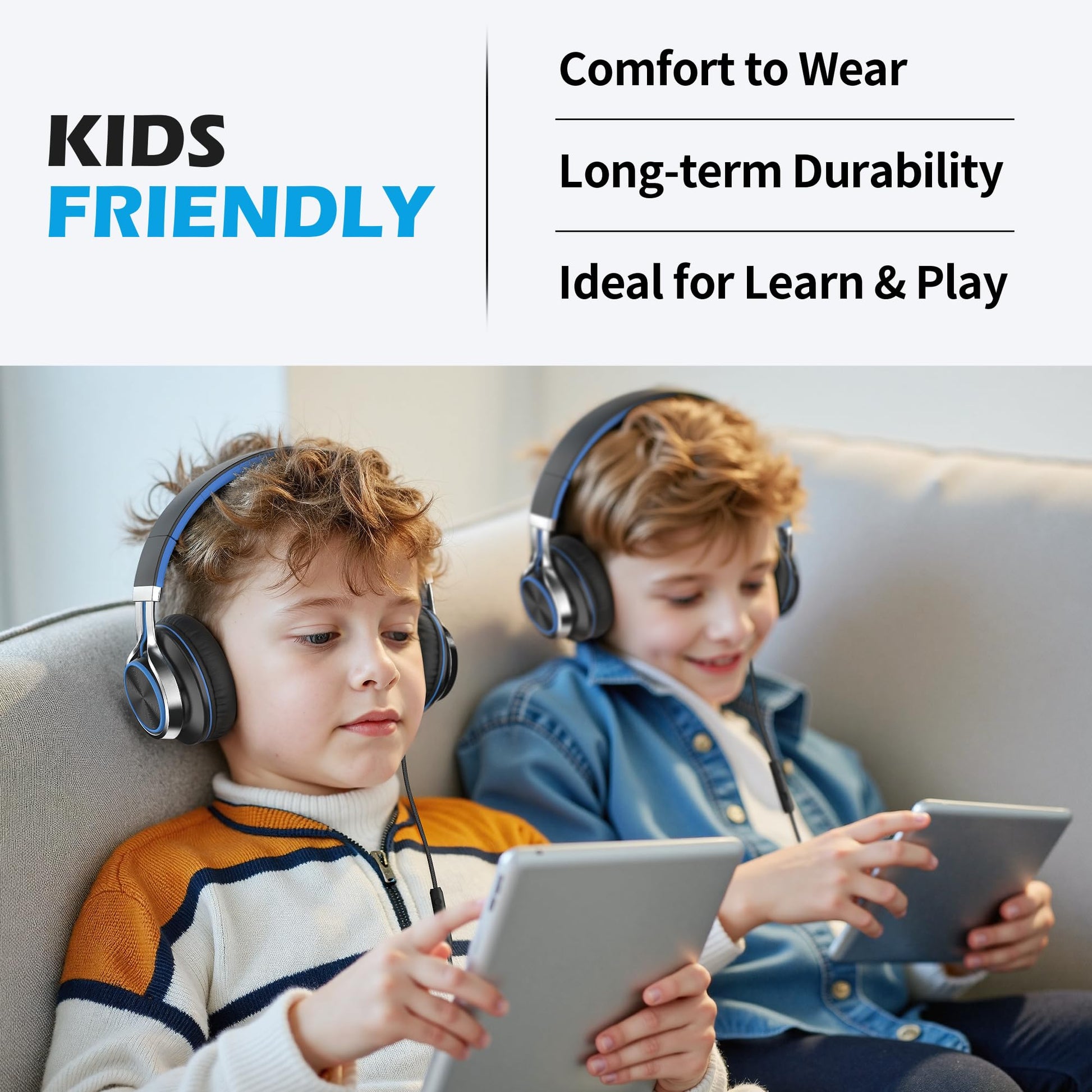 KidTunes Headset - Black Blue - Small Enterprise