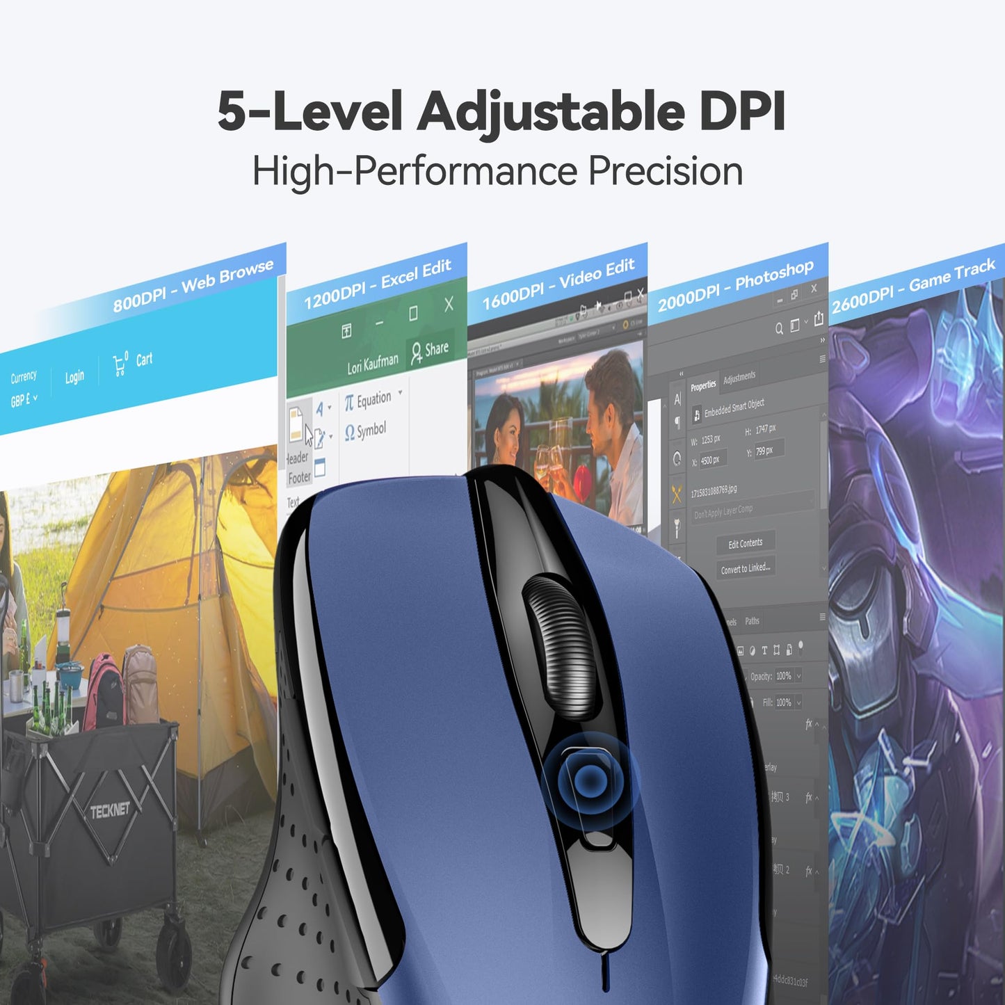 ErgoGlide Wireless: 6-Button, 2600 DPI, 24-Month Power