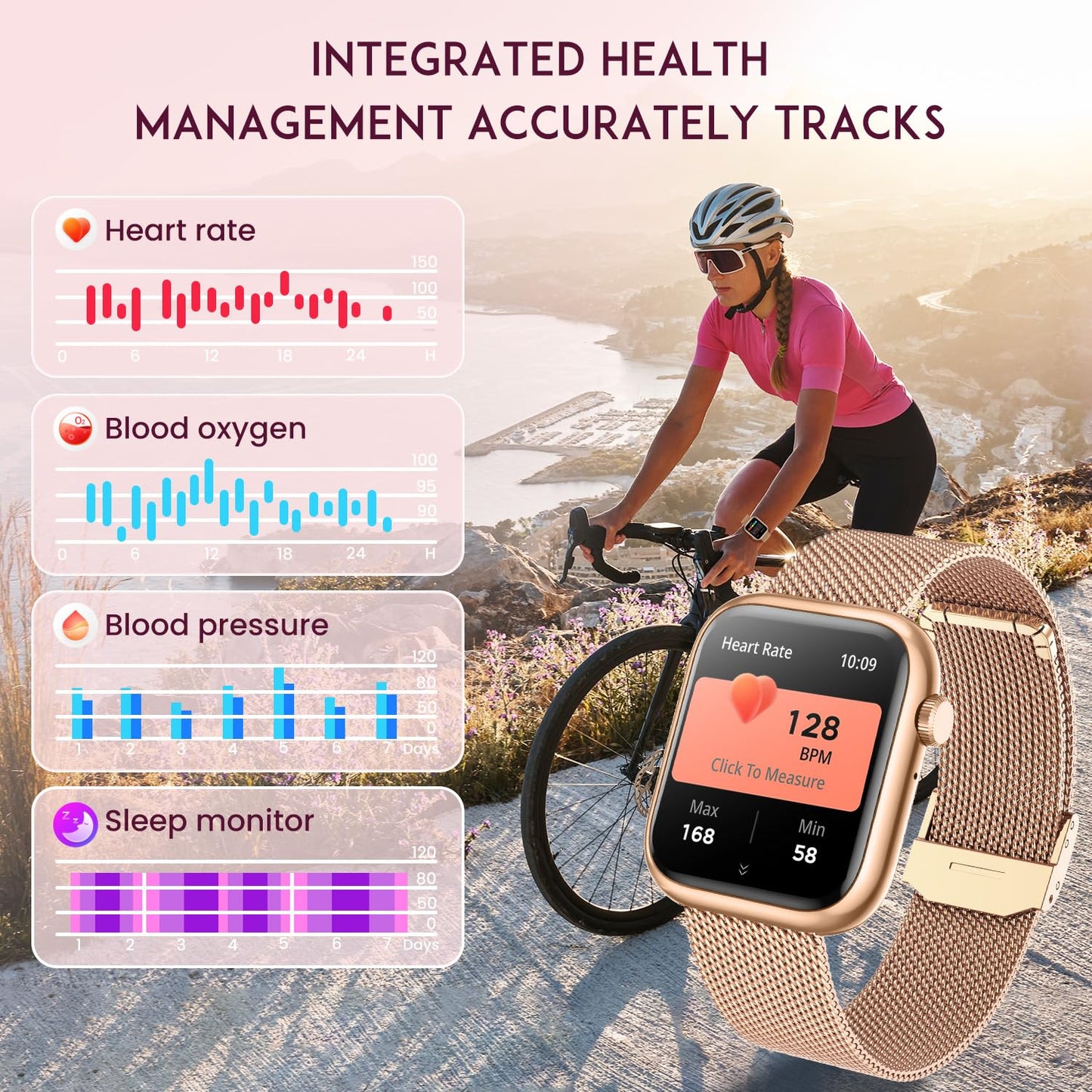 GoldFit Smartwatch: Women's Fitness Tracker & Caller - Small Enterprise