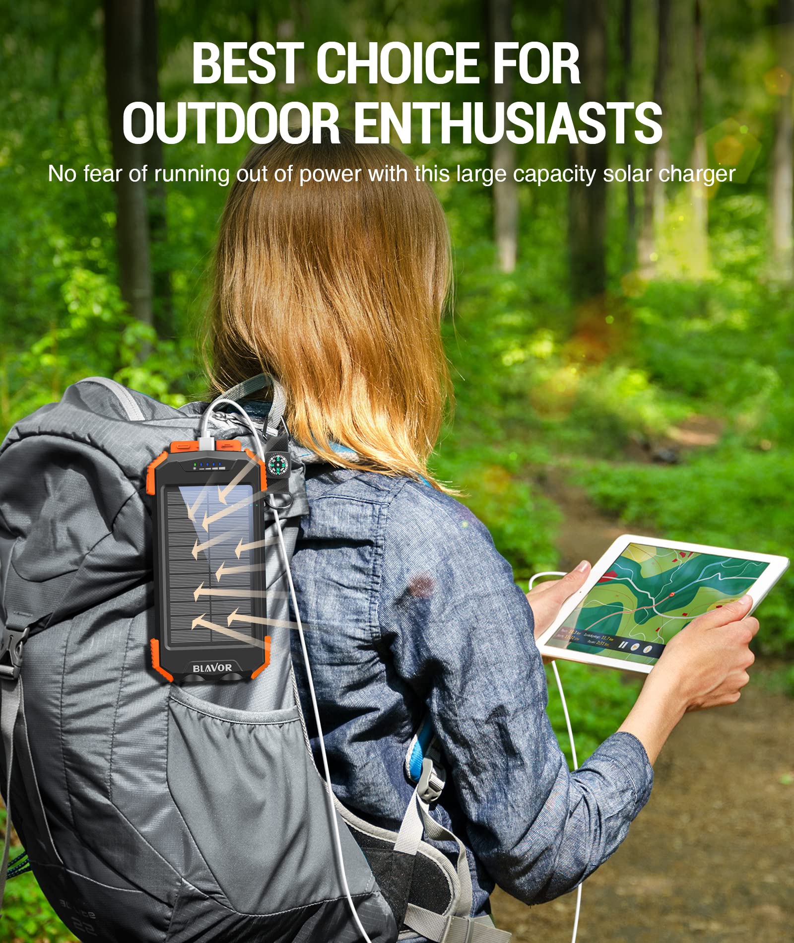 BLAVOR SolarPower 10K: Fast Portable Charger & Light - Small Enterprise