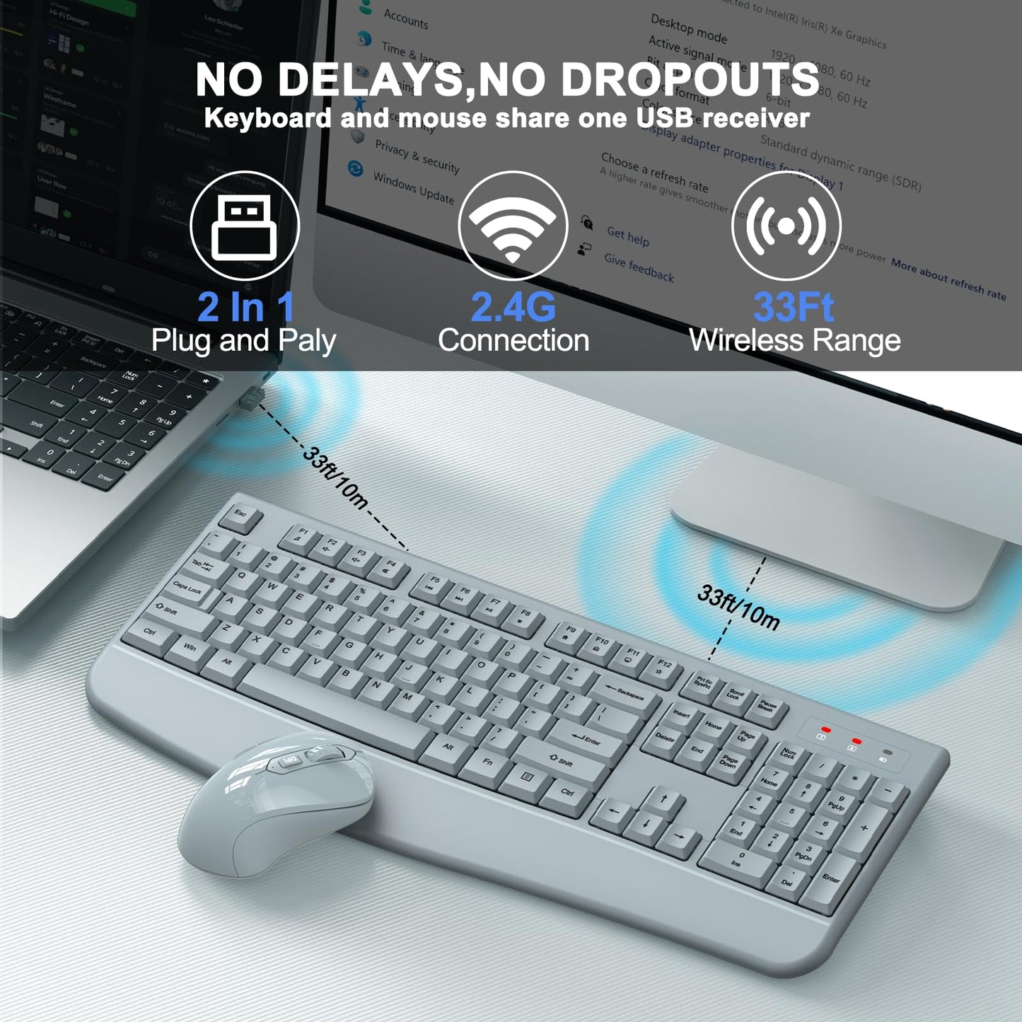 ErgoWave Duo: Wireless Keyboard & Mouse Set