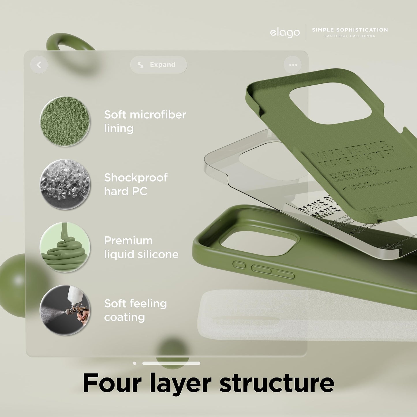 elago iPhone 15 Pro Max LiquidShield - White 6.7\