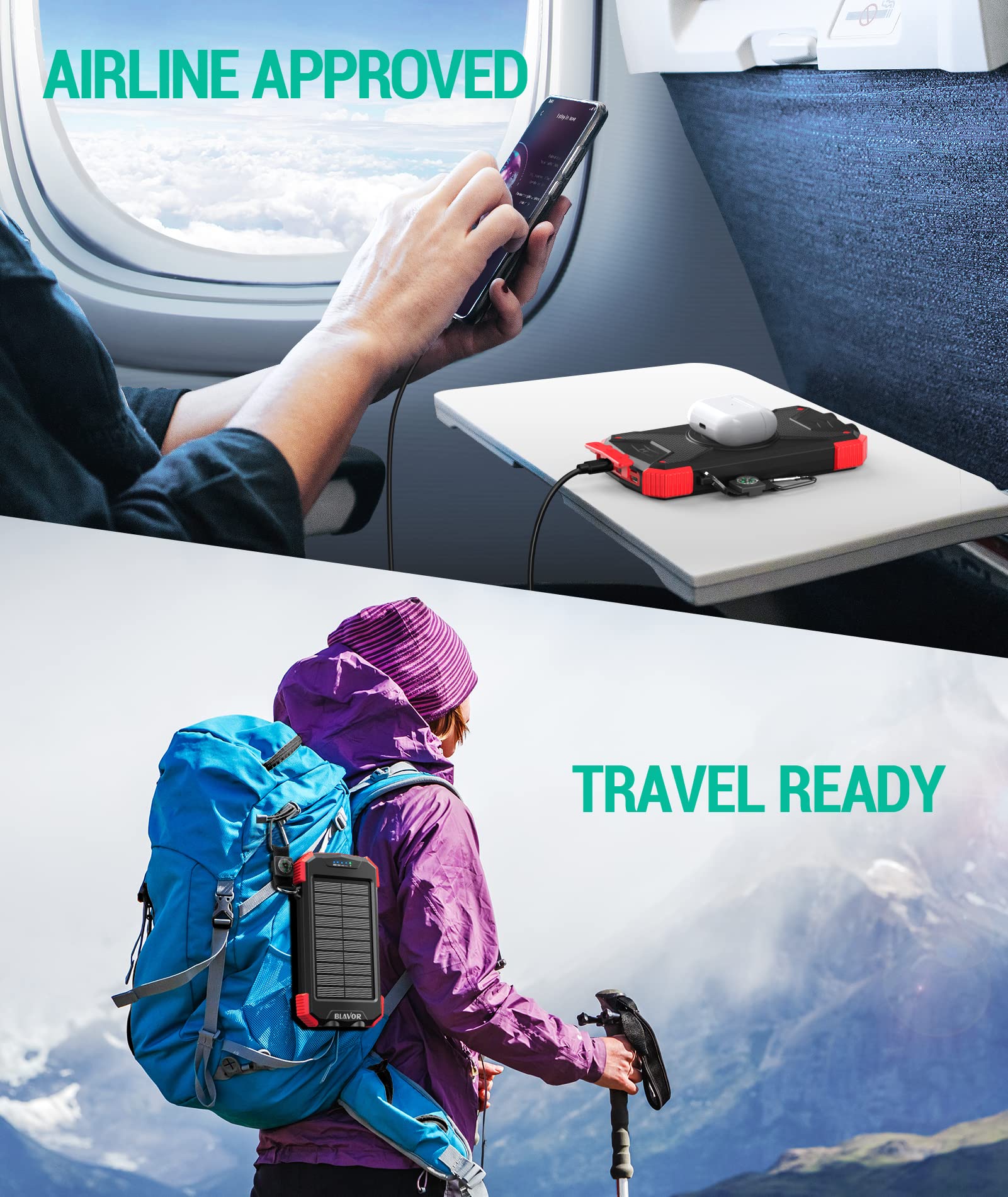 BLAVOR SolarPower 10K: Fast Portable Charger & Light - Small Enterprise