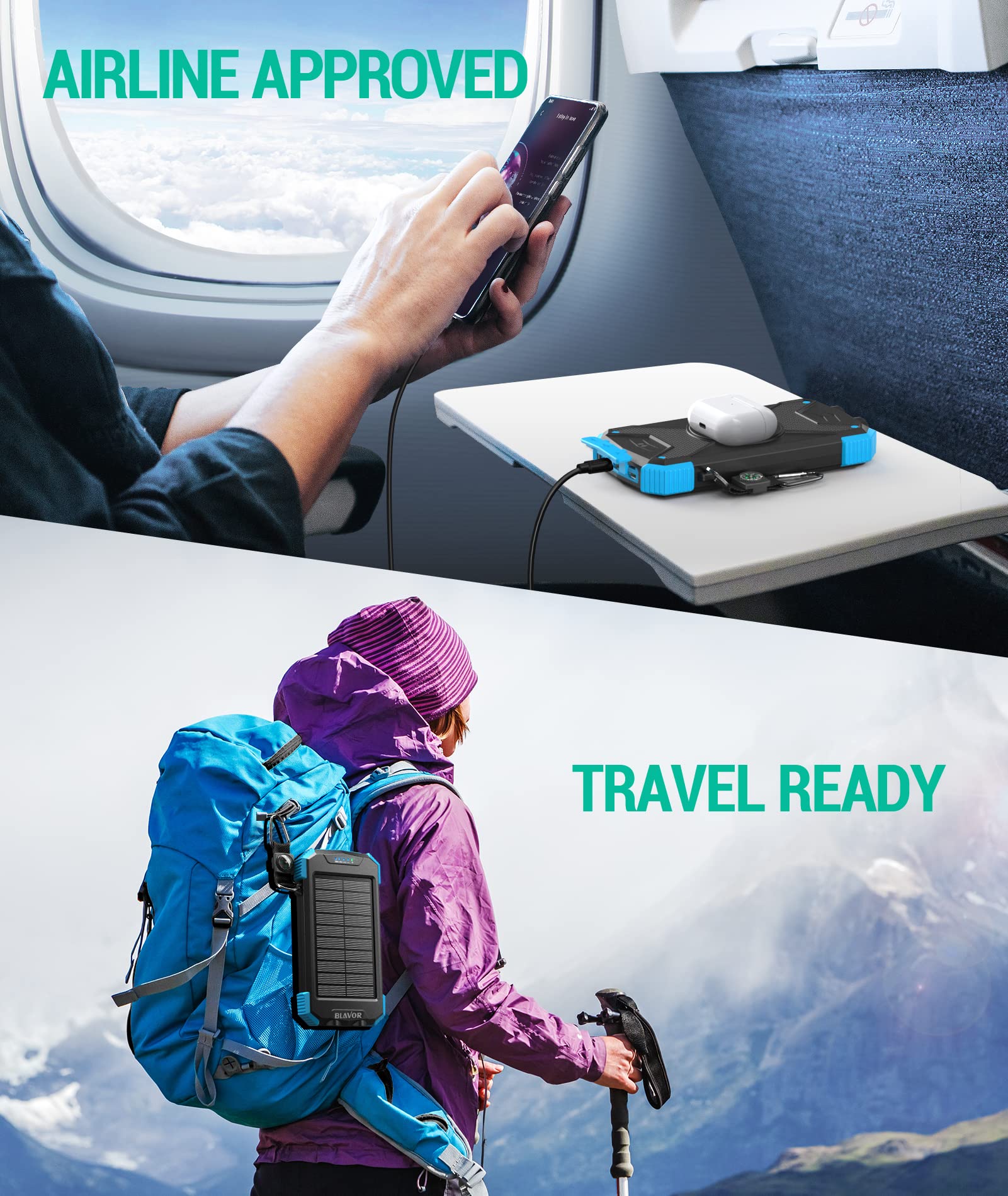 BLAVOR SolarPower 10K: Fast Portable Charger & Light - Small Enterprise