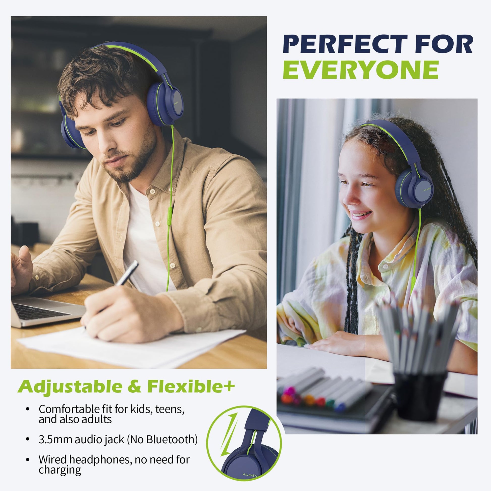 KidTunes Headset - Black Blue - Small Enterprise