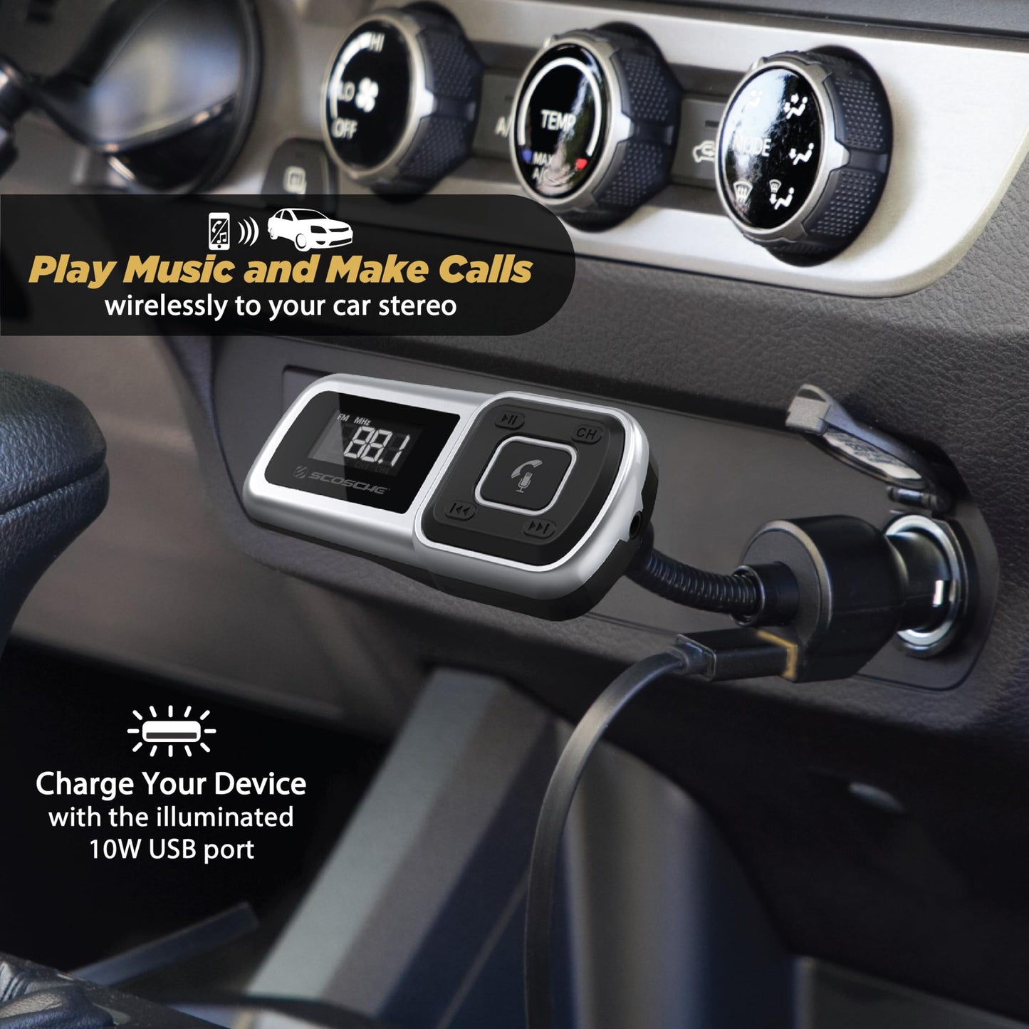 Scosche DriveConnect: Bluetooth FM & Dual USB Charger