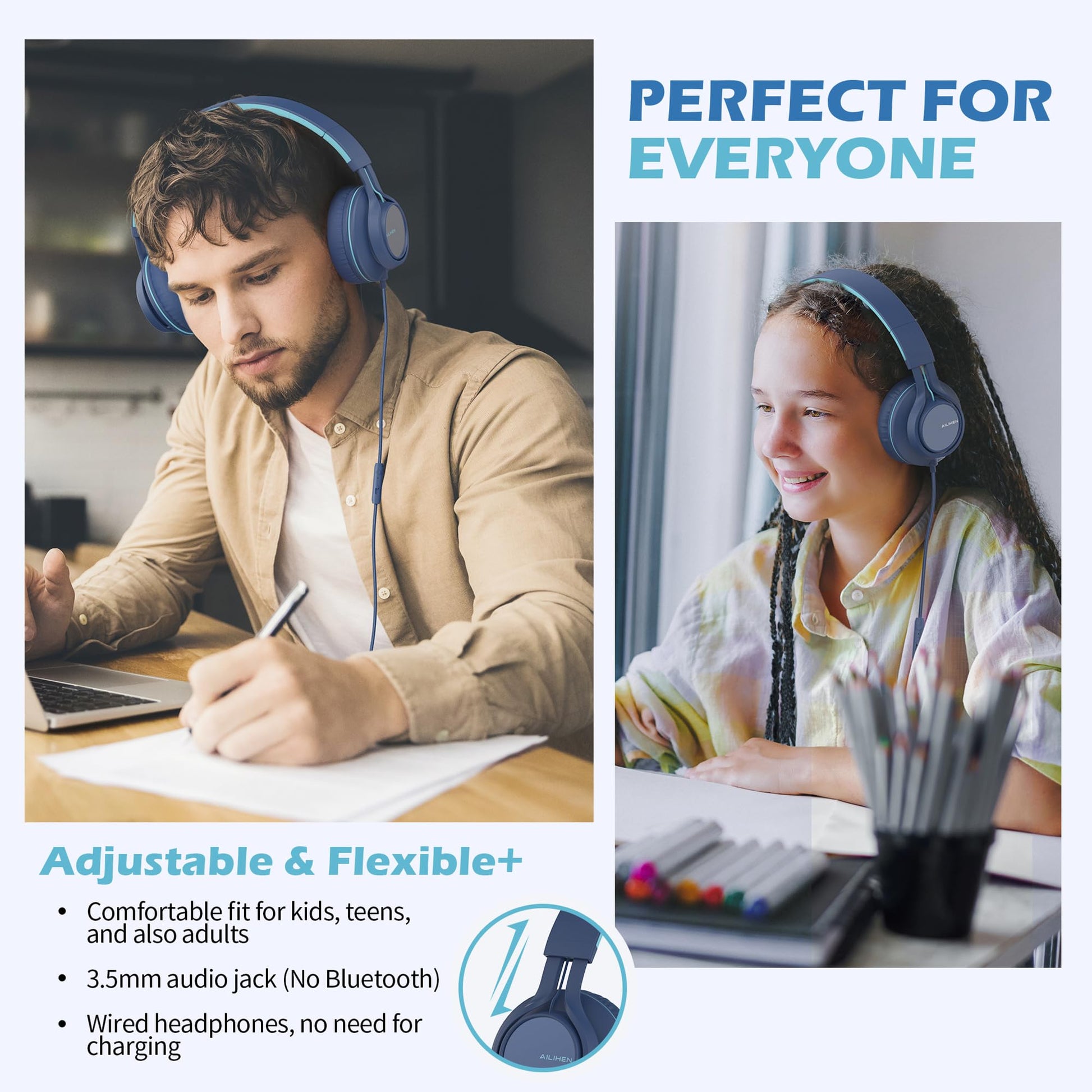 KidTunes Headset - Black Blue - Small Enterprise