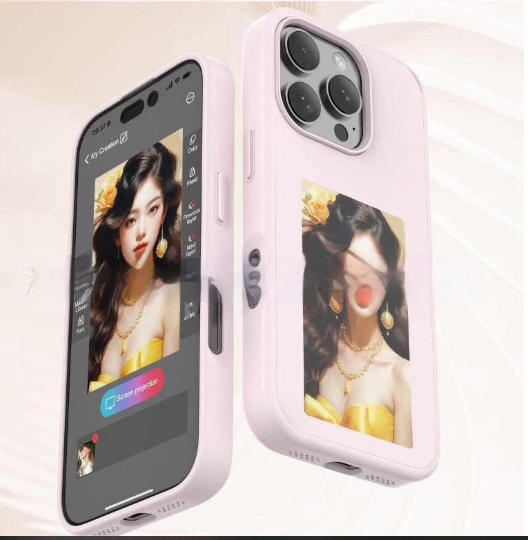 E-ink Screen Phone Case Unlimited Screen Projection Personalized Phone Cover Battery Free New Designer Luxury Phone Case - Small Enterprise