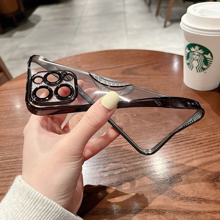Electroplating Soft Diamond Ring Phone Case Drill Leakage Standard Mobile Phone Case Lens Film - Small Enterprise