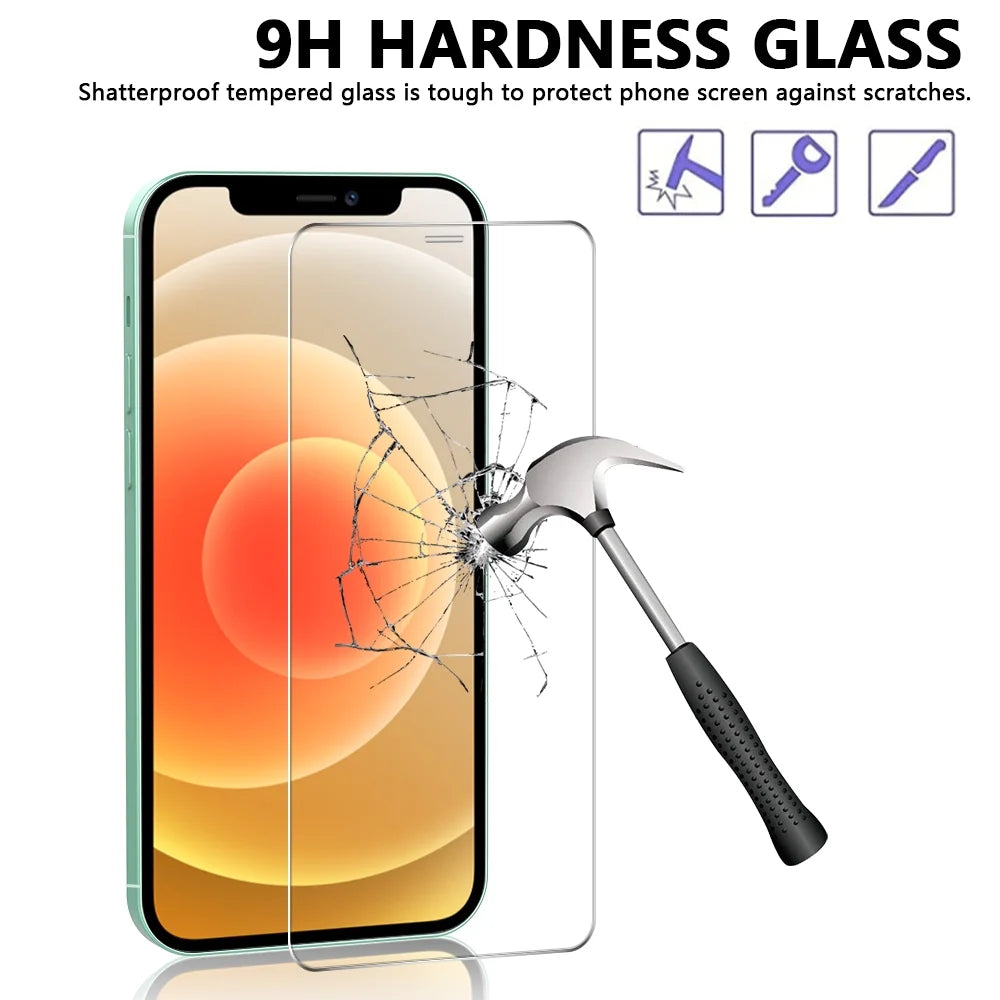 Iphone 12 Pro Screen Protector Tempered Glass + Camera Lens Protector 6.1", for Iphone 12 13 Pro Max Screen Protector, 9H Clear