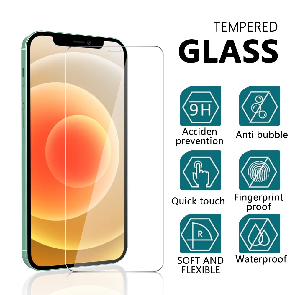 Iphone 12 Pro Screen Protector Tempered Glass + Camera Lens Protector 6.1", for Iphone 12 13 Pro Max Screen Protector, 9H Clear