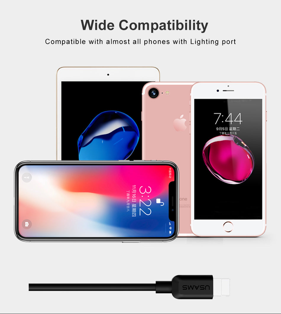 Compatible WithUSB Cable For Charger X 8 7 6 6s Plus 5 5s SE,2A 1M Mobile USB Data Cable For Cable For Lightning Cable