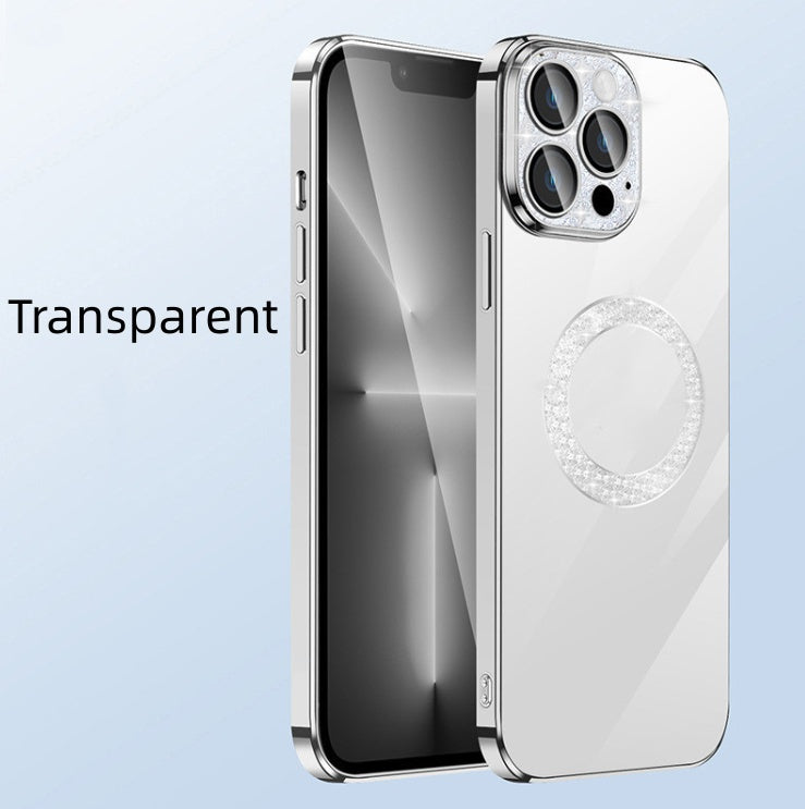 Electroplating Soft Diamond Ring Phone Case Drill Leakage Standard Mobile Phone Case Lens Film - Small Enterprise