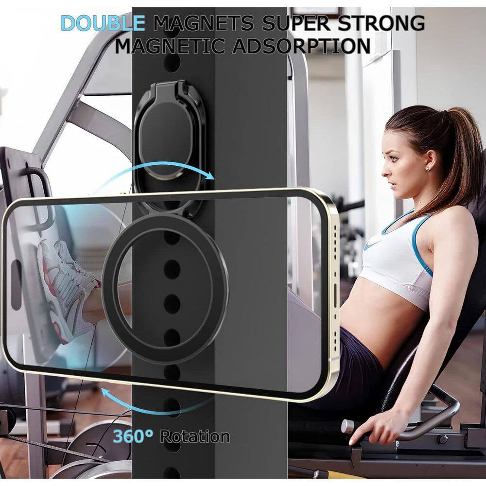 Magnetic Phone Ring Holder with Magsafe Double Adjustable Gym Ring Grip Removable for Iphone Ipad Smartphones Colorful