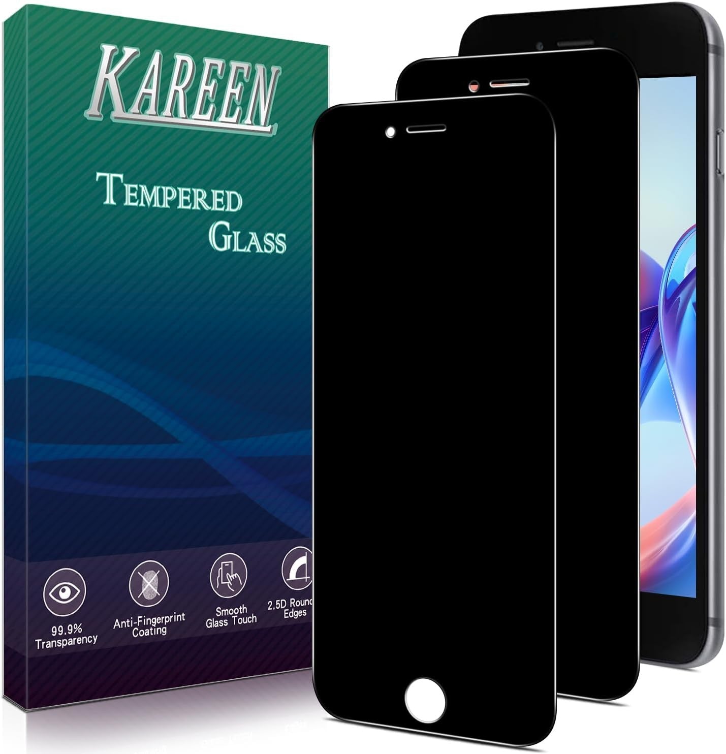 KAREEN [2-Pack Privacy Screen Protector for Iphone SE 3, 2022, Black