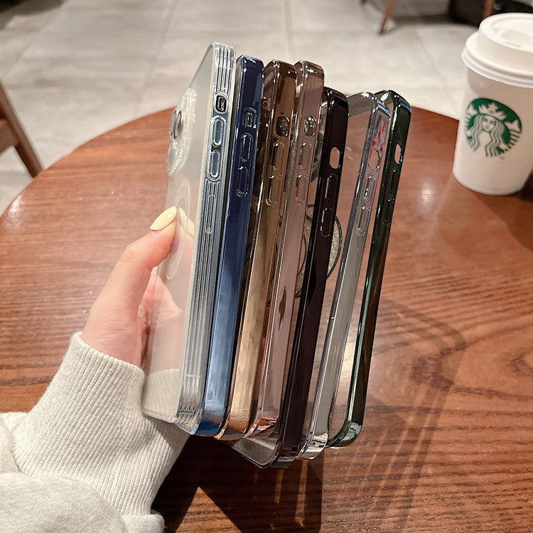 Electroplating Soft Diamond Ring Phone Case Drill Leakage Standard Mobile Phone Case Lens Film - Small Enterprise