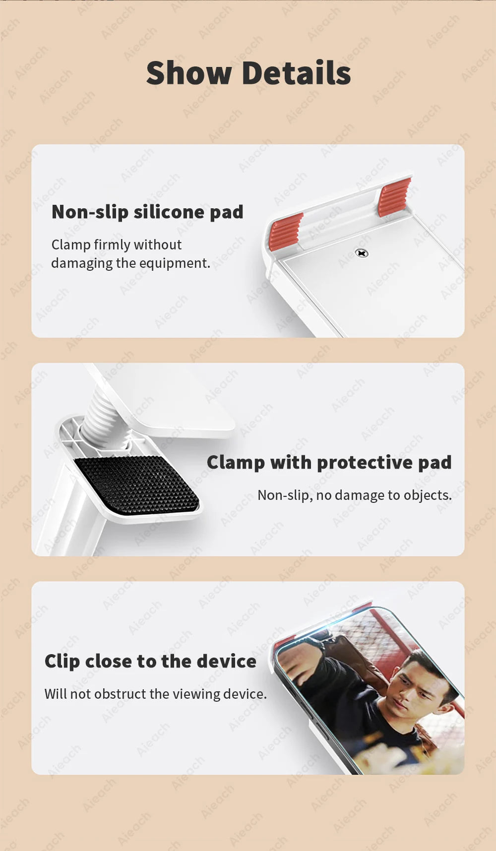 Tablet Bracket for Bed Desk Gooseneck Tablet Stand Flexible Long Arm Clamp 11 inch Tablet Holder For Smartphone Redmi Lenovo Pad