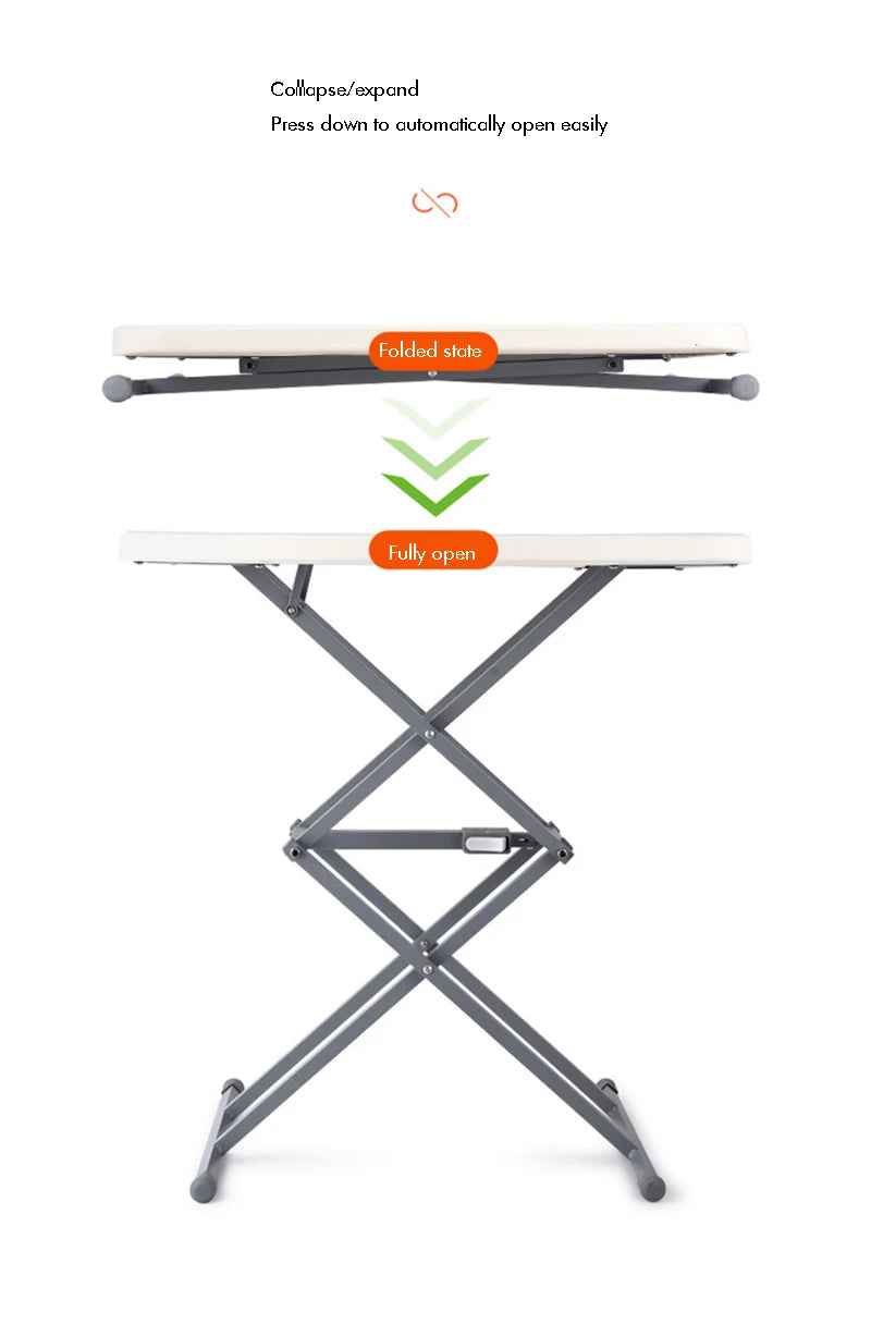 Portable Standing Desk Stand Up Desk Riser, 40cm-70cm Height Adjustable Home Office Folding Desk for Laptop Outdoor Escritorio