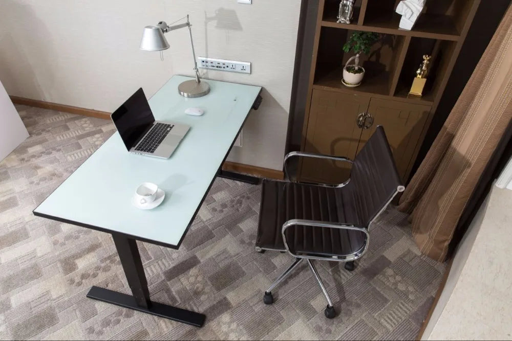 Black or White Electric Stand Up Desk Two/Three Sections Electric Dual Motor Height Adjustable Table Lifting Desk Frame