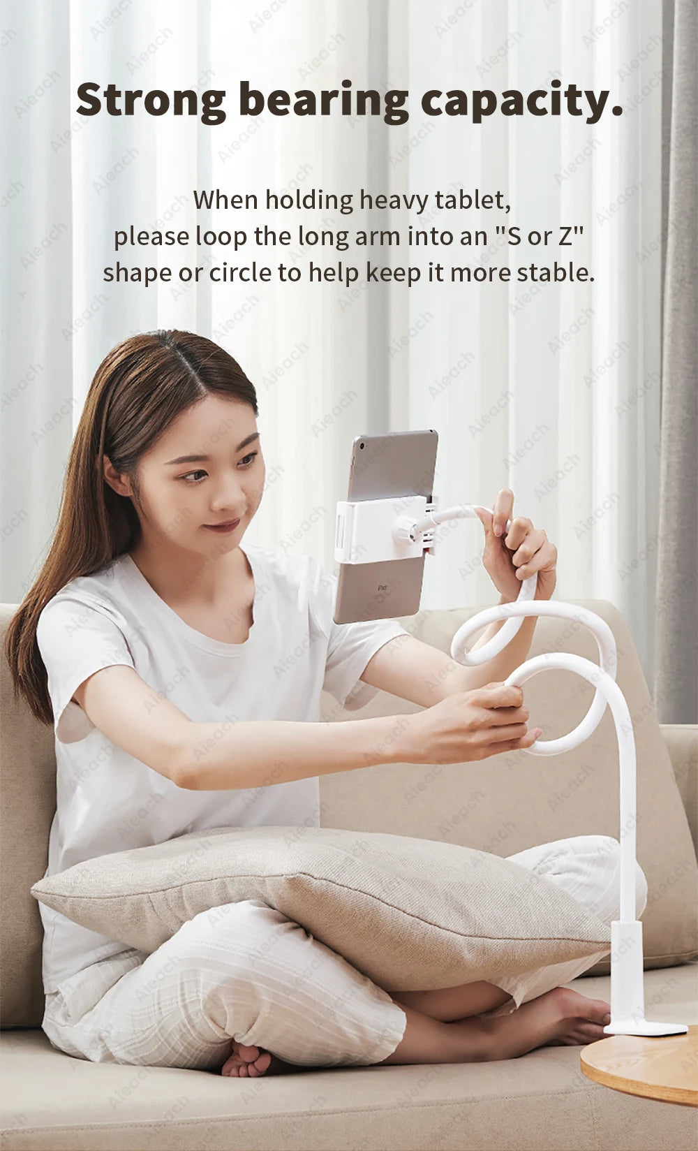 Tablet Bracket for Bed Desk Gooseneck Tablet Stand Flexible Long Arm Clamp 11 inch Tablet Holder For Smartphone Redmi Lenovo Pad
