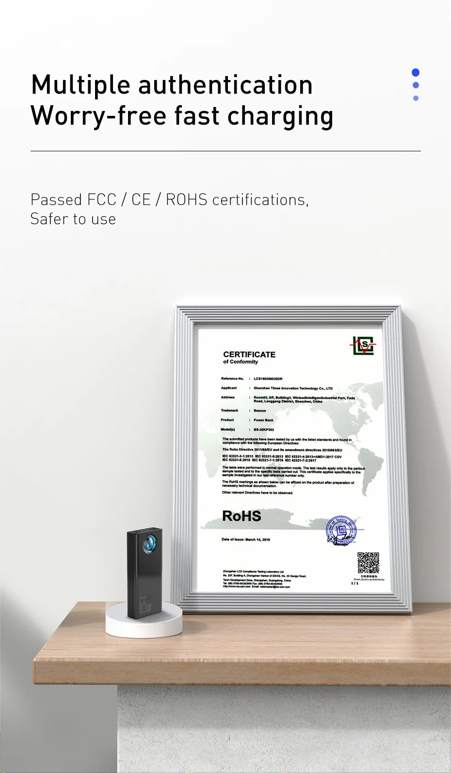 Baseus Power Bank 30000mAh 65W PD3.0 Quick Charging 3.0 FCP SCP Portable External for iPhone 16 15 14 Laptop Tablet Power bank