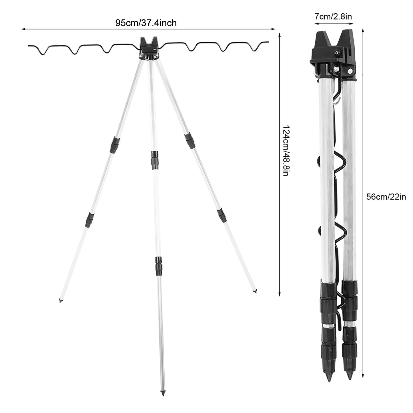 Sea Fishing Tripod Multifunctional Rod Tripod Outdoor Sea Fishing Support Stand Universal Telescopic Triangle