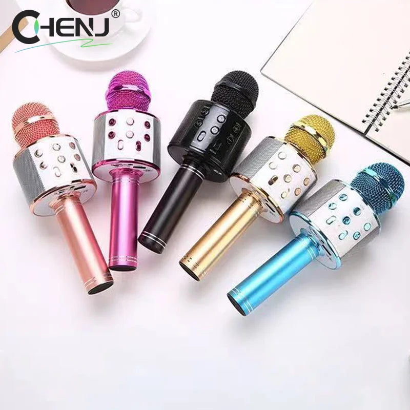 Microphone Karaoke Wireless For Cell Mobile Phone Do Singing Bluetooth Condenser Mikrofon Blutooth Smartphone Micro DJ Audio