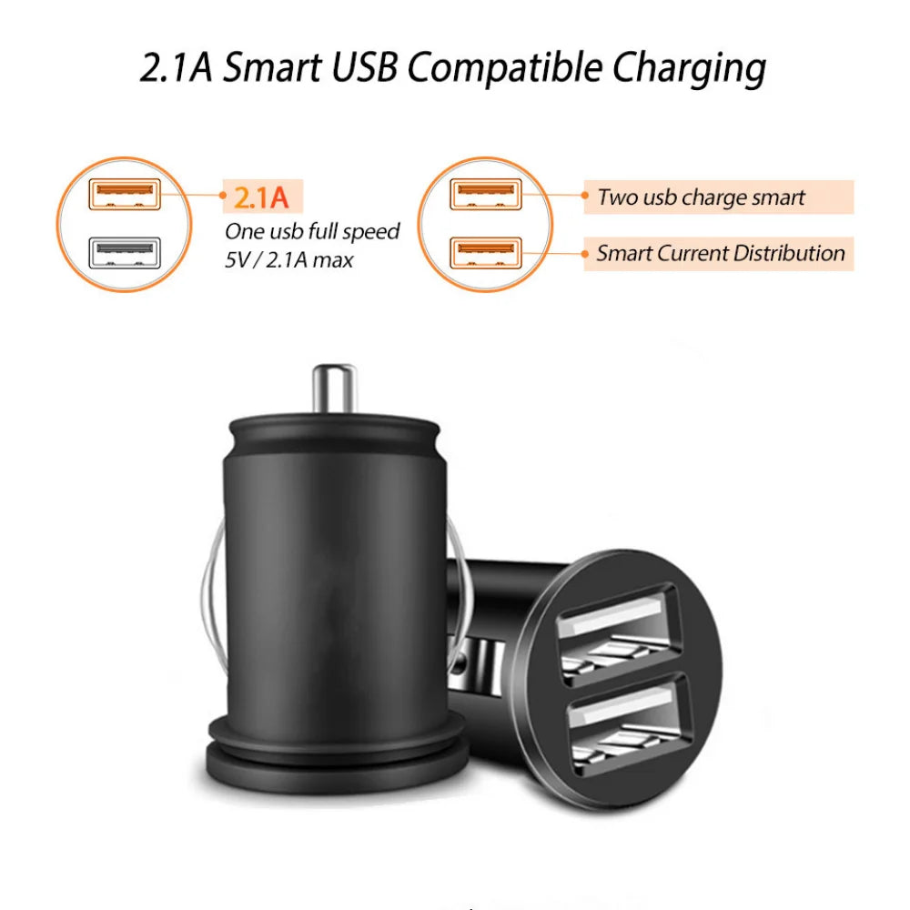20W Car Charger Double USB 2 Ports Fast Charging USB Mobile Phone Charger Adapter for iPhone Xiaomi Quick Charging Charge in Car