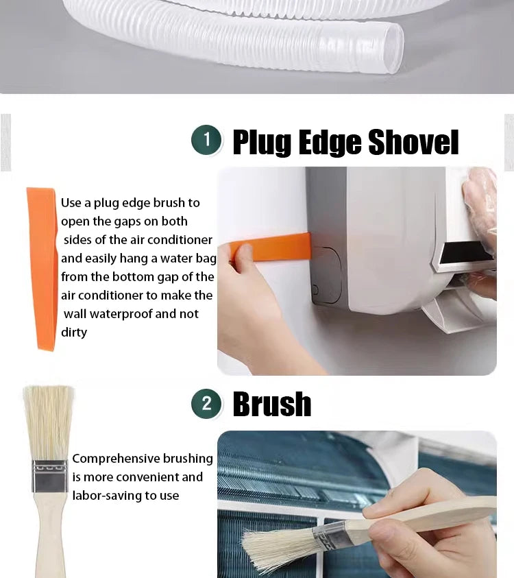 Air Conditioning Cleaning Kit Air Coditioning Cleaning Cover Leak-proof Cover Full with Water Pipe Disassembly-free Clean Tools
