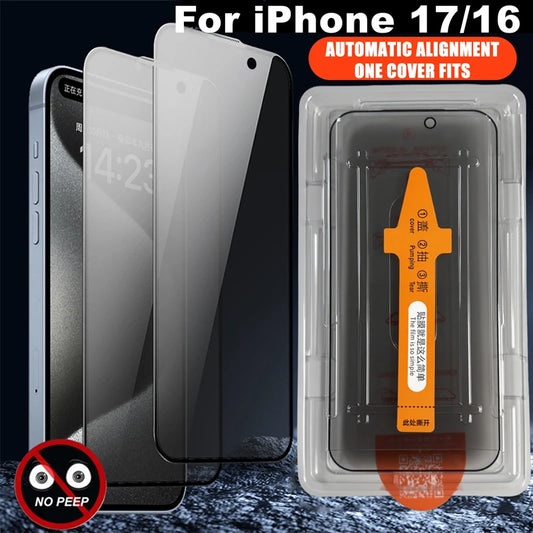 Easy Install Privacy Screen Protector For iPhone 17 16 Pro Max 16Plus Air 17Pm Anti-spy Protective Glass For iPhone17 iPhone16