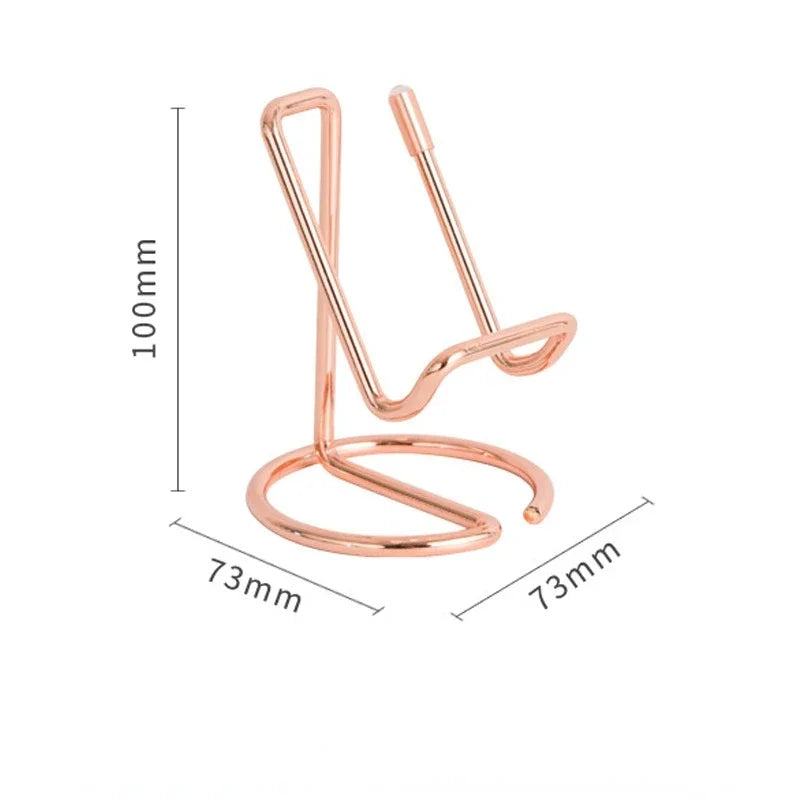 Cell Phone Stand for Desk, Business Card Holder,Cute Metal Cell Phone Stand, Metal Wire Cellphone Cradle Dock for Phone Tablet