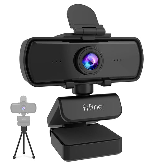 FIFINE 1440p Full HD PC Webcam with Microphone, tripod, for USB Desktop & Laptop,Live Streaming Webcam for Video Calling-K420 - Small Enterprise