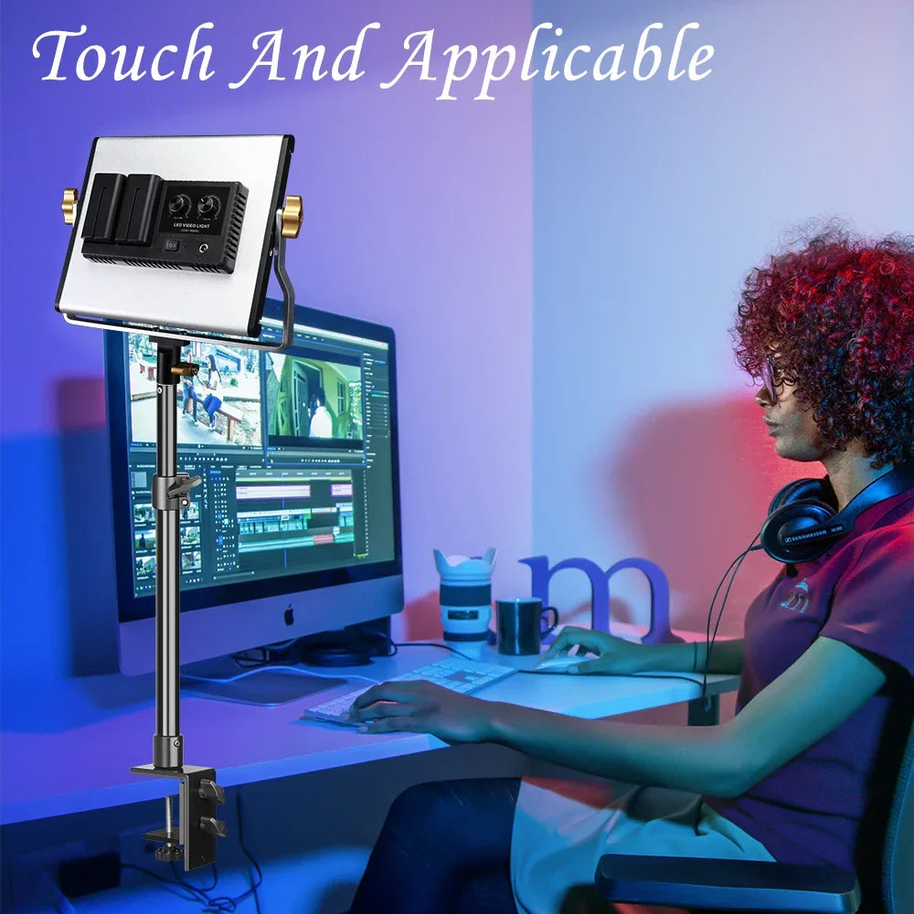 Desk Mount Stand,Adjustable Table Aluminum Light Stand With Standard 1/4 Screw Tip for DSLR Camera, Ring Light, Video Light