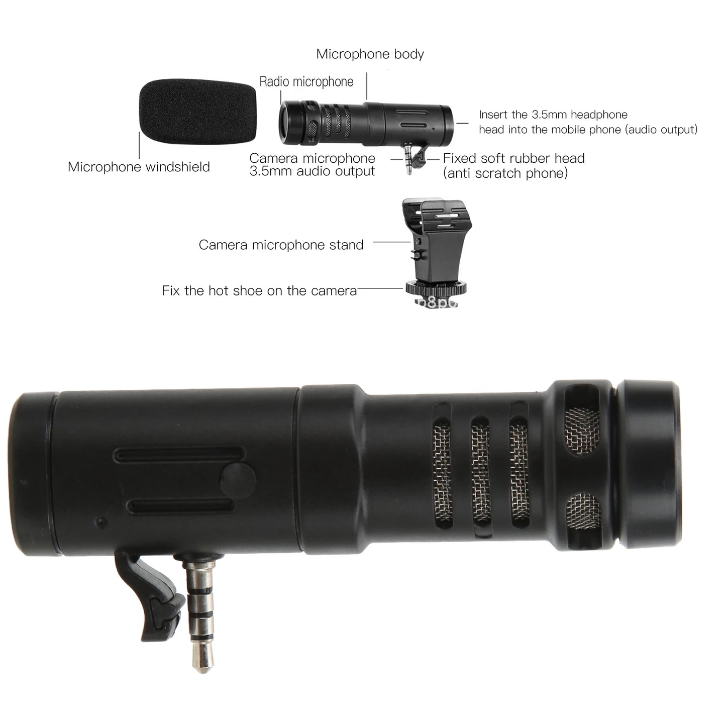 3.5mm Mini Microphone MIC 06 Microphone Mobile Phone Mini Microphone 3.5mm for Live Conference Video Vlog Video Record Mini Mic